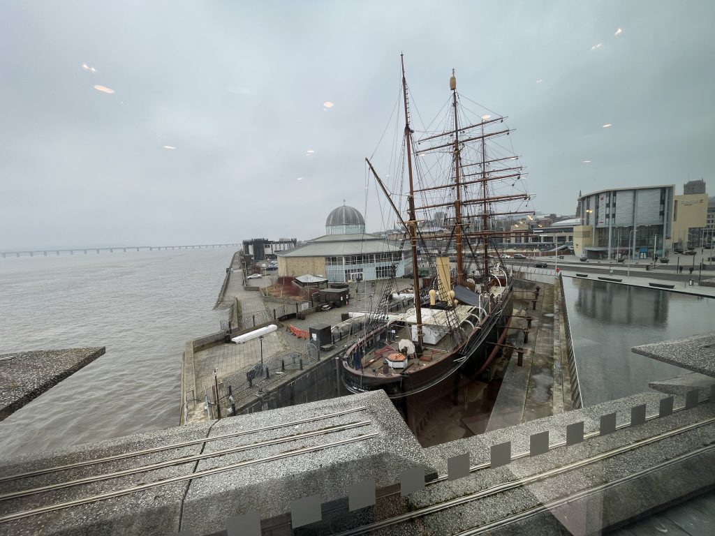The RRS Discovery which is docked next to the V&A Museum.