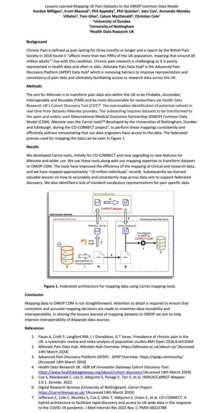 Lessons Learned Mapping UK Pain Datasets to the OMOP Common Data Model